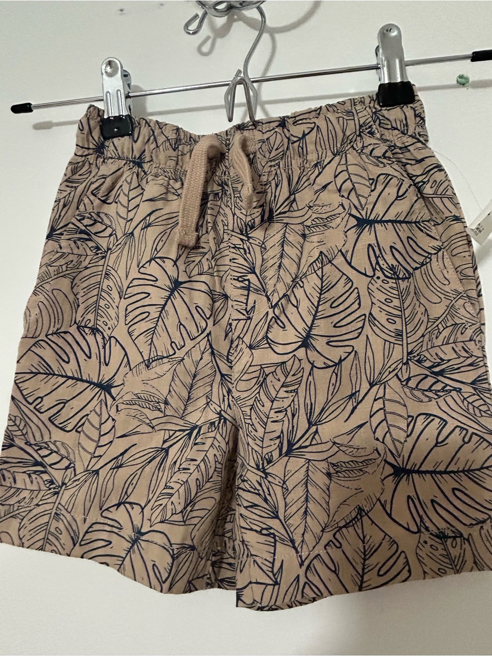 Tommy Bahama Tan Shorts with Navy Leaf Print